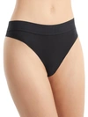 Wolford Beauty Cotton Thong In Jet Black