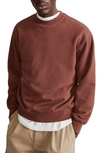 Madewell Brushed Terry Crewneck Sweatshirt In Soft Mahogany