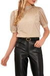 Vince Camuto Metallic Squiggle Stripe Knit Top In Gold