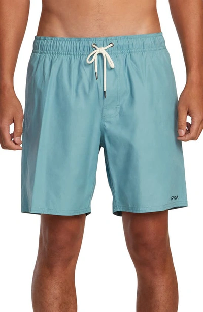 Rvca Opposites Swim Trunks In Evergreen