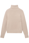Stella Mccartney Asymmetrical Sweater In Ribbed Cashmere Knit In Oat (beige)