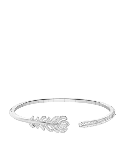 Boucheron White Gold And Diamond Plume De Paon Bracelet