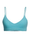 Laneus Woman Top Turquoise Size 6 Cashmere, Silk, Polyester In Blue