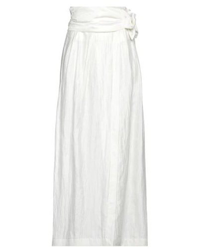 Jijil Woman Maxi Skirt Ivory Size 8 Linen, Polyamide In White