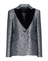 Emporio Armani Woman Blazer Midnight Blue Size 4 Viscose, Cotton, Polyester, Acrylic In Blue