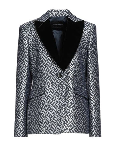 Emporio Armani Woman Blazer Midnight Blue Size 4 Viscose, Cotton, Polyester, Acrylic