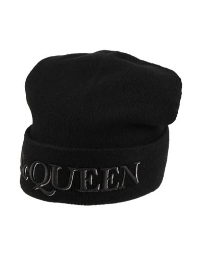 Alexander Mcqueen Man Hat Black Size L Cashmere, Polyester