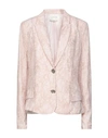 ANNA MOLINARI ANNA MOLINARI WOMAN BLAZER BLUSH SIZE 6 VISCOSE, POLYAMIDE