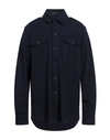 SEASE SEASE MAN SHIRT MIDNIGHT BLUE SIZE L VIRGIN WOOL, NYLON