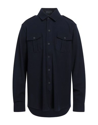 Sease Man Shirt Midnight Blue Size Xl Virgin Wool, Nylon