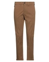 JECKERSON JECKERSON MAN PANTS CAMEL SIZE 30 COTTON, ELASTANE