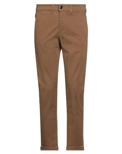 Jeckerson Man Pants Camel Size 42 Cotton, Elastane In Beige