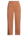 Rossopuro Woman Pants Tan Size 10 Cotton, Elastane In Brown