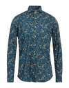 Alessandro Gherardi Man Shirt Navy Blue Size 16 Cotton