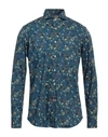 Alessandro Gherardi Man Shirt Navy Blue Size 16 Cotton In Navy Blue