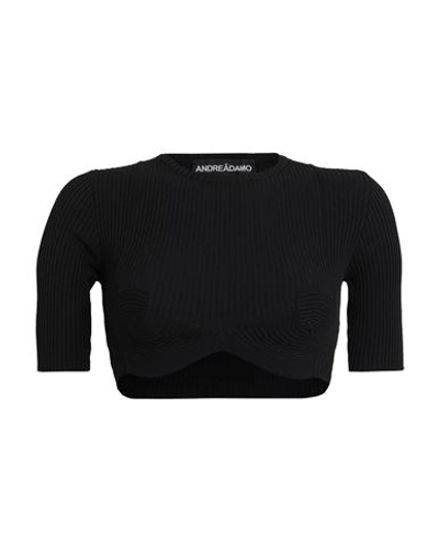 Andreädamo Andreādamo Woman Sweater Black Size Xs Viscose, Polyester, Polyamide, Elastane