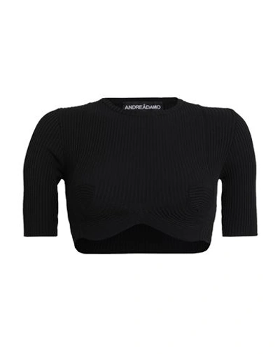 Andreädamo Andreādamo Woman Sweater Black Size M Viscose, Polyester, Polyamide, Elastane