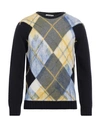 Kangra Cashmere Kangra Man Sweater Midnight Blue Size 42 Merino Wool, Alpaca Wool, Mohair Wool, Polyamide In Navy Blue
