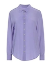 120% Lino Woman Shirt Lilac Size 4 Silk In Purple