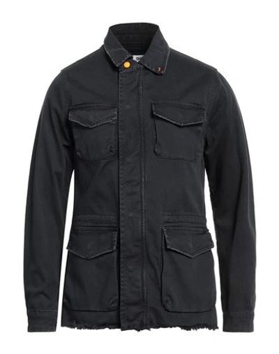 DISPLAJ DISPLAJ MAN JACKET NAVY BLUE SIZE S COTTON, ELASTANE