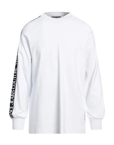 Versace Jeans Couture Man Sweatshirt White Size M Cotton, Elastane