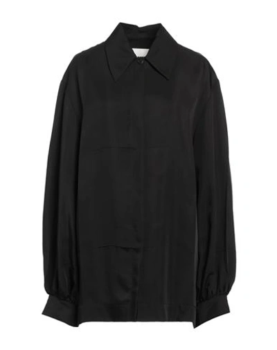 Jil Sander Woman Shirt Black Size 2 Viscose, Silk