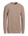 Kangra Cashmere Kangra Man Sweater Light Brown Size 46 Alpaca Wool, Cotton, Polyamide, Wool, Elastane In Beige
