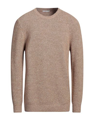 Kangra Cashmere Kangra Man Sweater Light Brown Size 46 Alpaca Wool, Cotton, Polyamide, Wool, Elastane In Beige