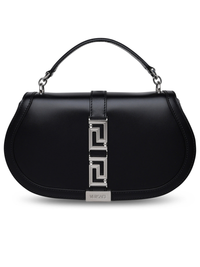 VERSACE VERSACE WOMAN VERSACE GRECA GODDESS BLACK LEATHER CROSSBODY BAG