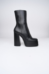 VERSACE VERSACE BLACK LEATHER BOOTS WOMAN
