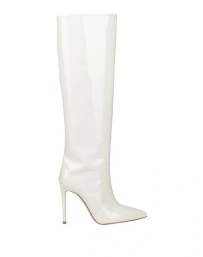 Paris Texas Woman Knee Boots Off White Size 11 Soft Leather In Off White