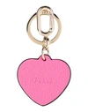 Furla Venus Keyring Heart Woman Key Ring Fuchsia Size - Soft Leather, Metal In Pink