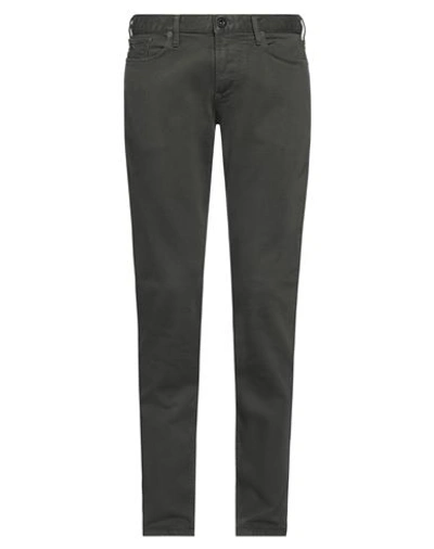 Emporio Armani Man Jeans Military Green Size 28w-32l Cotton, Elastane