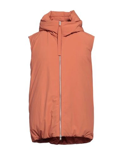 Jil Sander Woman Down Jacket Orange Size 6 Polyester