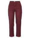 Haikure Woman Pants Burgundy Size 29 Cotton, Elastane In Red