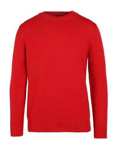 Aragona Man Sweater Tomato Red Size 42 Wool, Cashmere In Tomato Red