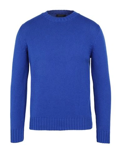 Aragona Man Sweater Bright Blue Size 36 Wool, Cashmere