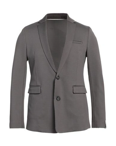 Paolo Pecora Man Blazer Lead Size 38 Viscose, Polyamide, Elastane In Grey