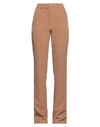 Kontatto Woman Pants Camel Size Xs Polyester, Elastane In Beige