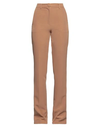 Kontatto Woman Pants Camel Size Xs Polyester, Elastane In Beige
