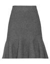Jil Sander Woman Mini Skirt Grey Size 6 Wool, Cashmere