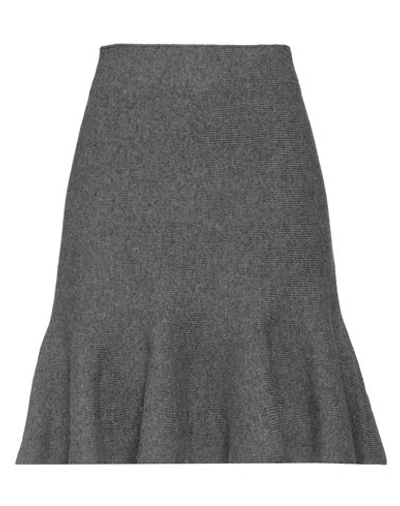 Jil Sander Woman Mini Skirt Grey Size 4 Wool, Cashmere