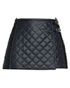 Durazzi Woman Mini Skirt Midnight Blue Size 4 Polyamide, Lambskin, Mohair Wool, Cotton In Blue