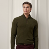 Ralph Lauren Cashmere Quarter-zip Sweater In Loden Multi