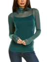 Free People On The Dot Layering Mesh Turtleneck In Blue