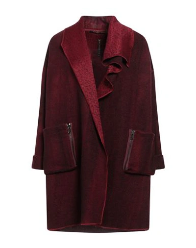 Manila Grace Woman Coat Garnet Size 8 Polyester, Wool In Red