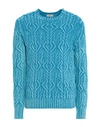 Altea Man Sweater Azure Size M Virgin Wool In Blue