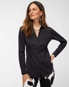 Chico's No-iron Fitted Stretch Shirt In Black