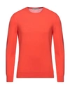 La Fileria Man Sweater Coral Size 42 Cashmere In Orange