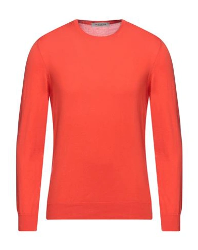 La Fileria Man Sweater Coral Size 42 Cashmere In Orange